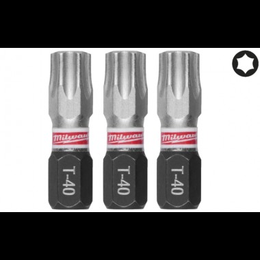 Бита SHOCKWAVE MILWAUKEE, TX40, 25мм, (3шт) Бита SHOCKWAVE MILWAUKEE, TX40, 25мм, (3шт)