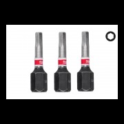 Бита SHOCKWAVE MILWAUKEE, Hex3, 25мм, (3шт)
