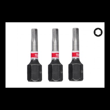 Біта SHOCKWAVE MILWAUKEE, Hex3, 25мм, (3шт)