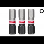 Бита SHOCKWAVE MILWAUKEE, Hex6, 25мм, (3шт)