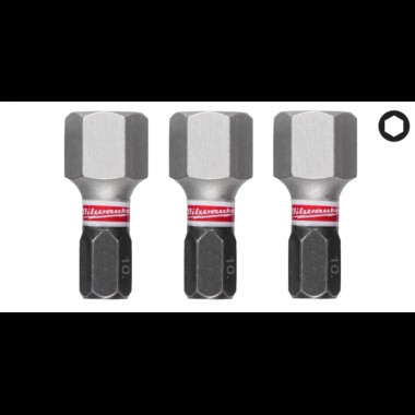 Біта SHOCKWAVE MILWAUKEE, Hex10, 25мм, (3шт)