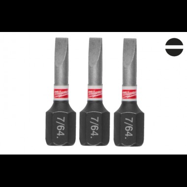 Біта SHOCKWAVE MILWAUKEE, SL0,6x4,5, 25мм, (3шт)