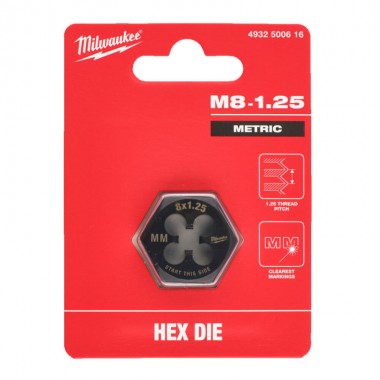 Плашка шестигранна MILWAUKEE, М8-1,25мм