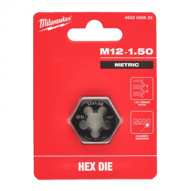 Плашка шестигранна MILWAUKEE, М12-1,50мм