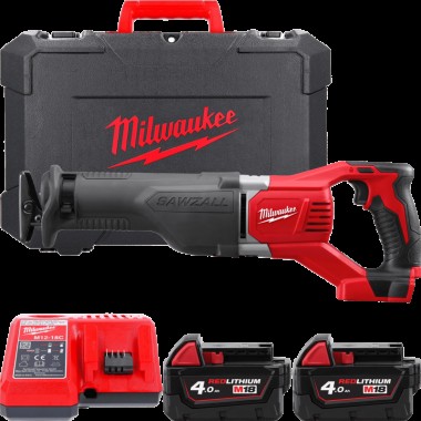 Пила сабельная аккумуляторная MILWAUKEE, M18 BSX-402C (ЗУ, 2х4Ач, кейс)