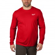 Футболка MILWAUKEE, WWLSRD-XL дышащая с длинным рукавом, красная, (размер XL)