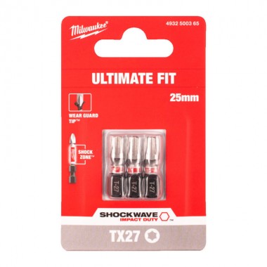 Біта SHOCKWAVE MILWAUKEE, TX27, 25мм, (3шт)