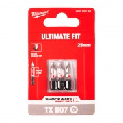 Біта SHOCKWAVE MILWAUKEE, TX BO7, 25мм, (3шт)