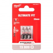 Біта SHOCKWAVE MILWAUKEE, TX BO9, 25мм, (3шт)