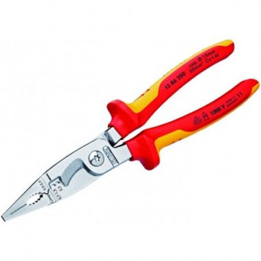 Електромонтажные клещи хромированные 200 мм Knipex 13 86 200