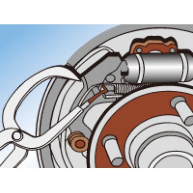 Клещи для снятия пружин тормоз.колодок (барабан) 9BC124