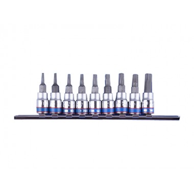 Набір TORX 1/4" 9 од. у тримачі T8-T40 (на планці)