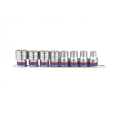 Набір головок 1/2" 8 од. 6-ти грані, (10-22mm) на планці