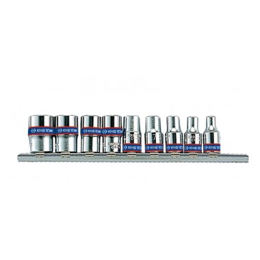 Набір головок 1/4" 9 од. 6-ти грані (4-13mm) на планці