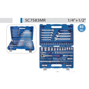Набор инструментов универсальный 83 ед. 1/4+1/2 6-ти гранные