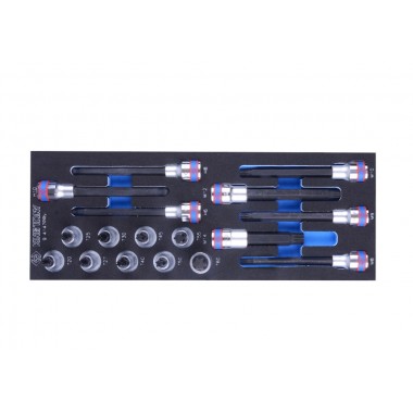 Набор торцевых головок 1/2" TORX и SPLINE, 17 предметов (EVA ложемент)