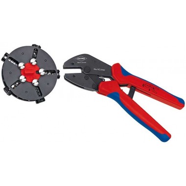 Обжимные клещи с магазином для смены плашек и 5 профилями обжима Knipex MultiCrimp®, 250 мм 97 33 02
