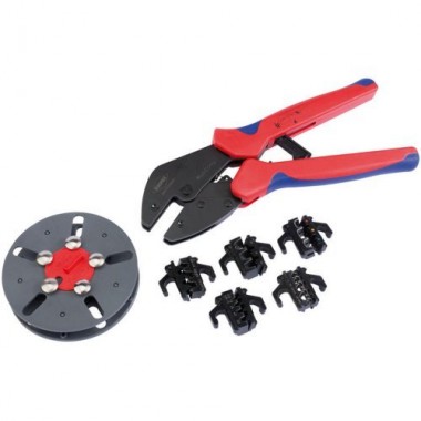 Обжимные клещи с магазином для смены плашек и 5 профилями обжима Knipex MultiCrimp®, 250 мм 97 33 02