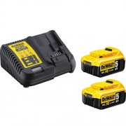 Пристрій зарядний DeWALT 10,8, 14.4В, 18В XR Li-Ion, + 2 x 5,0 Ач аккумулятори, час зарядки 30 хв. (
