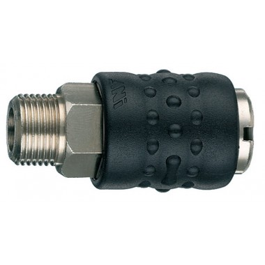 Разъём б/с 17/B 1/2M, тип "мама", соед. резьба 1/2'' нар., обрезиненный корпус.