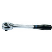 Трещотка 1/2" 250мм (обрезиненная рукоятка) черная ручка