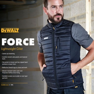 Жилетка Dewalt Force черная размер ХL