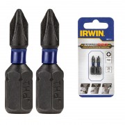 Бита IMPACT PRO 1/4"/25мм PZ2 2шт, IRWIN