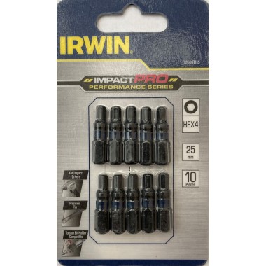 Бита IMPACT PRO 1/4/25мм PZ2 10шт, IRWIN