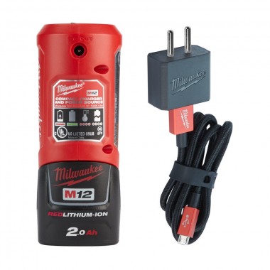 Компактний зарядний пристрій та джерело живлення MILWAUKEE M12 Travel Charger M12TC 4932459450