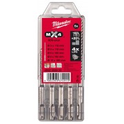 Набор из 5 буров MX4 SDS-Plus с 4-мя режущими кромками (5-10мм) MILWAUKEE