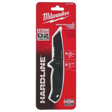 Нож MILWAUKEE HARDLINE Serrated выкидной с зазубренным лезвием 48221998