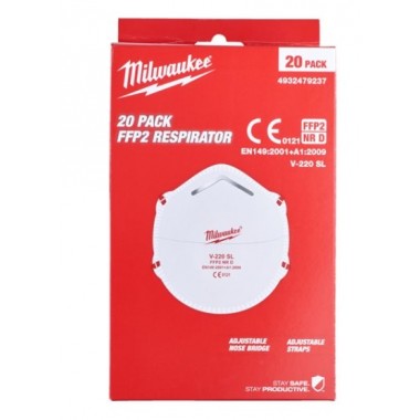 Респиратор без клапана FFP2 (комплект 20шт) MILWAUKEE 4932479237