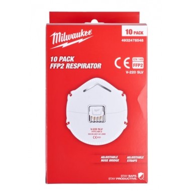 Респиратор с клапаном FFP2 (10шт) MILWAUKEE 4932478548