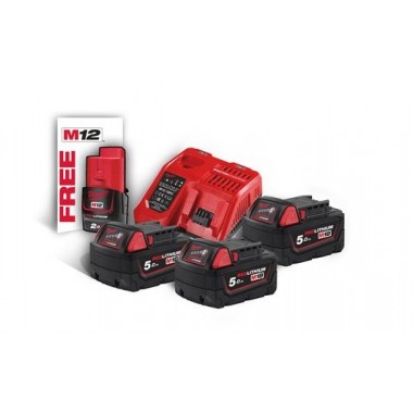 Энергокомплект M18 NRG-503 (М18В5 3шт; з/у M12-18FC)
