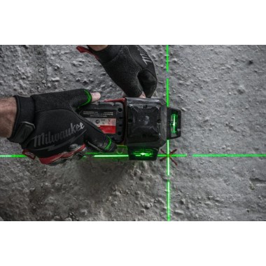 Аккумуляторный лазерный нивелир M12 3PL-0C Вращение 330˚ с зелёным лучом MILWAUKEE