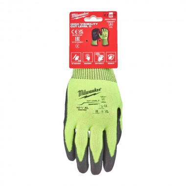 Рукавиці Hi-Vis сигнальні MILWAUKEE, з опором порізам 4/D рівня, розмір 10/XL