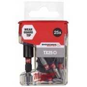Насадка Milwaukee TX2 25мм (25 шт/упак) + магнитный держатель для бит (1 шт) (дисплей 5 ш