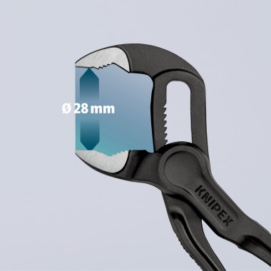 Кліщі переставні сантехнічні COBRA® XS з фіксатором, 28 мм (1"), під ключ 24 мм, L-100 мм, Cr-V