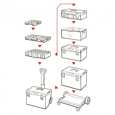 Ящик органайзер QBRICK SYSTEM ONE  ORGANIZER XL RED ULTRA HD 582 x 387 x 131