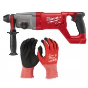 Аккумуляторный перфоратор бесщёточный 2.3Дж Milwaukee M18CHD-0 + перчатки стойкие к порезам 1 класса