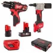 Набор аккумуляторных инструментов Milwaukee M12 M12 BPP2L-422X PROMO POWERPACK