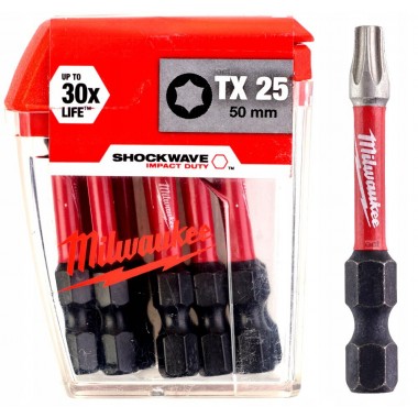 Насадка Milwaukee SHOCKWAVE TX25 50мм (10 шт)