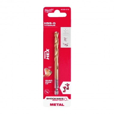 Сверло по металлу Milwaukee RedHEX HSS-G TiN 6,8 мм (1 шт)
