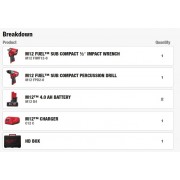 Набор из двух инструментов аккумуляторных бесщеточных M12 FPP2H2-402X MILWAUKEE