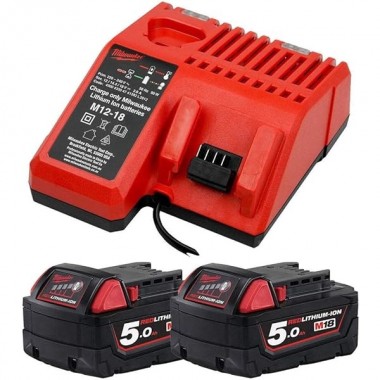 Аккумулятор Li-Ion M18 NRG-502С (В5 2шт; з/у M12-18FC)  MILWAUKEE
