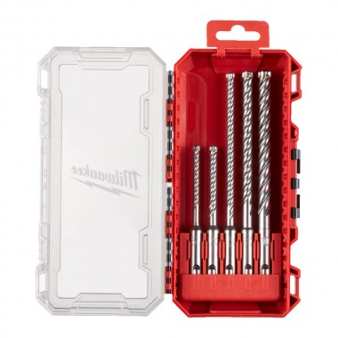 Набор из 5 буров MX4 SDS-Plus с 4-мя режущими кромками MILWAUKEE