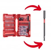 Набор бит Milwaukee SHOCKWAVE (70 предм.) + адаптер для бит 152мм