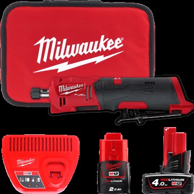 Акумуляторная цангова прямошліфмашина M12FDGS-422B FUEL MILWAUKEE (акум 2Аг, акум. 4Аг, зарядний при
