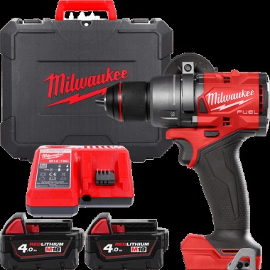 Дрель-шуруповёрт аккумуляторная бесщёточная MILWAUKEE M18 FDD3-402C (158Нм) (ЗУ+2акк.Х4Ач+кейс)