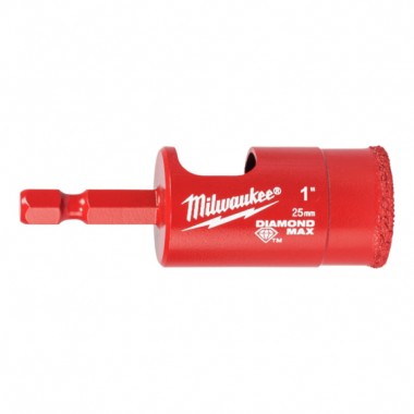 Коронка алмазная Diamond Plus MILWAUKEE, Ø25,0мм (1/4 Hex) (с водой)